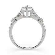 Nadia Pear Cut Pave Milgrain Engagement Ring Setting - Nivetta